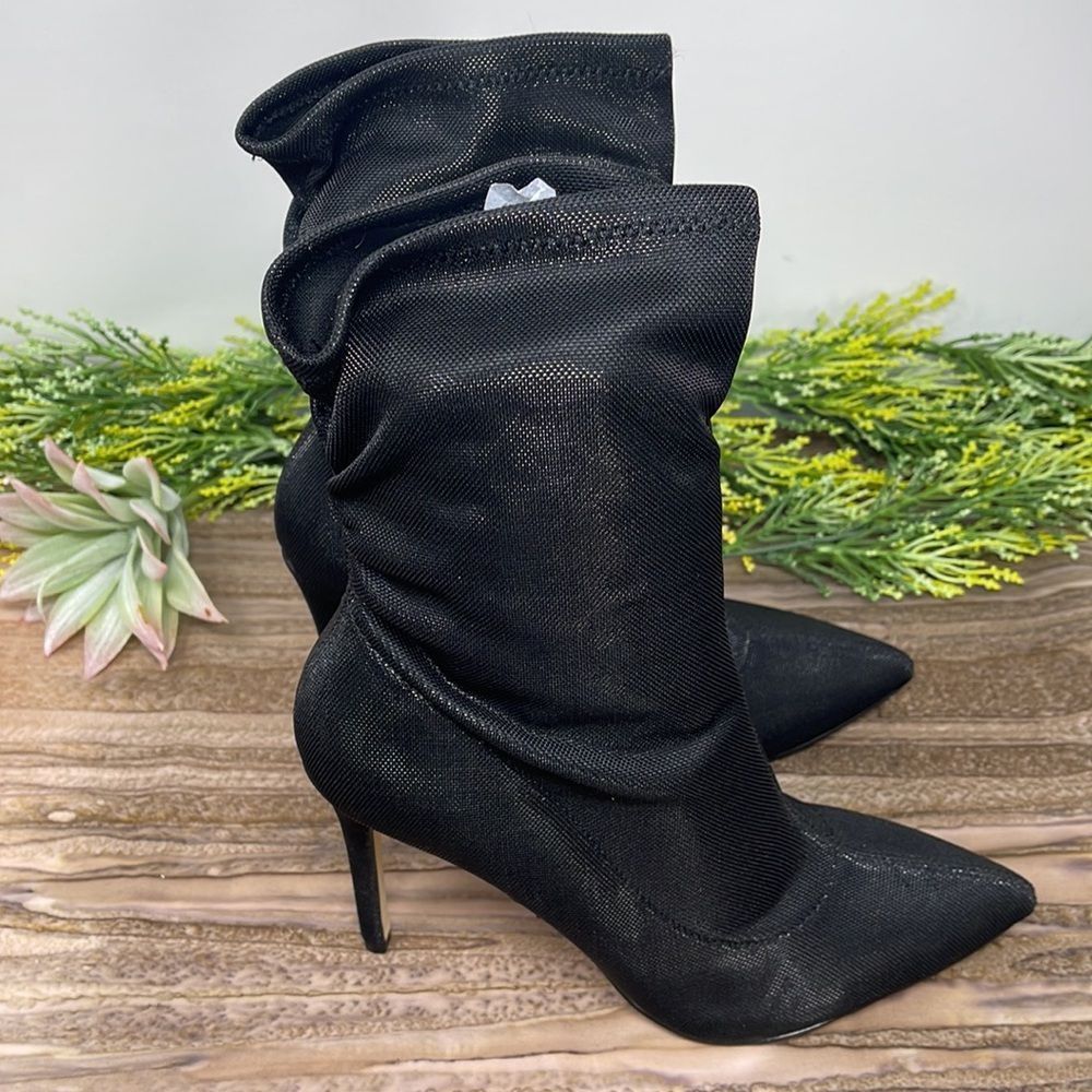 Badgley Mischka Womens Ronnie Fabric Pointed Toe Mid-calf Booties Size 6.5 - Picture 7 of 12